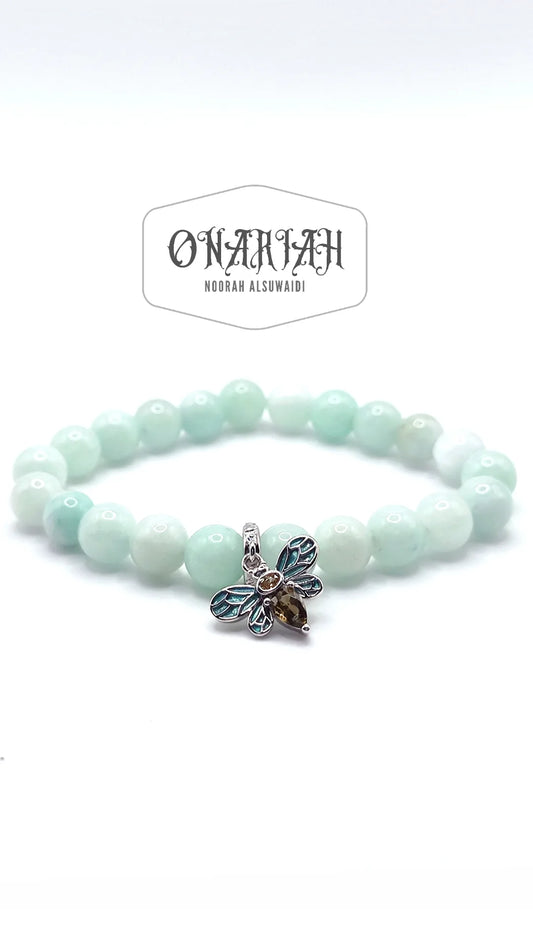 Amazonite bee bracelet