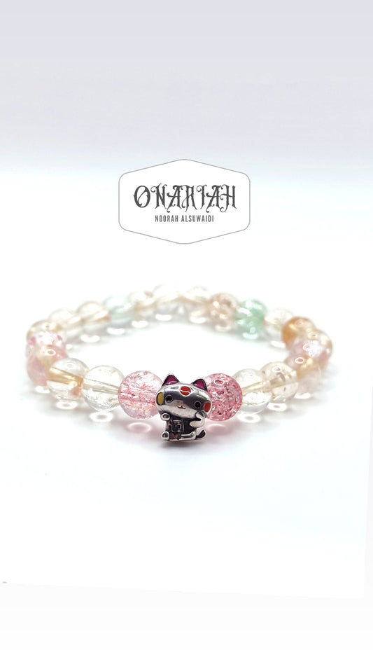 Clear Lucky Cat Bracelet