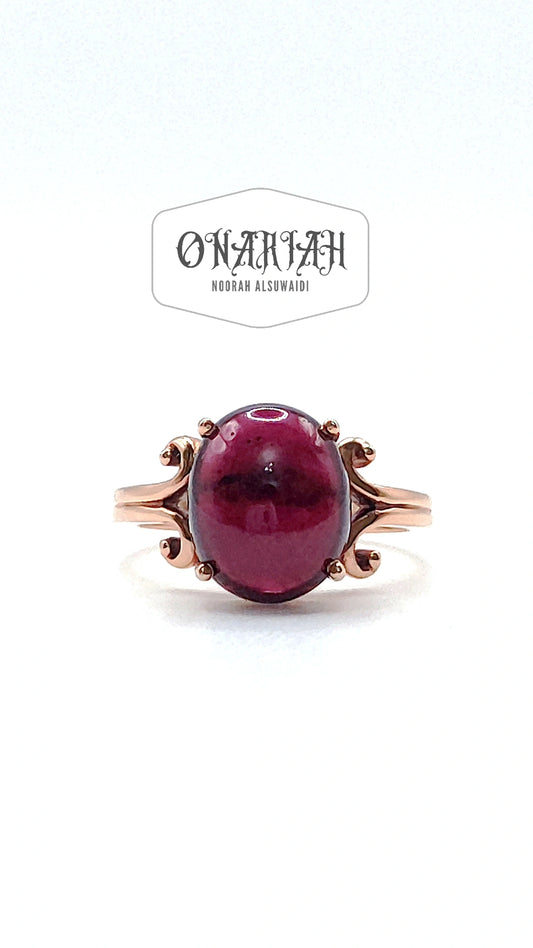 Garnet Rose Gold Ring